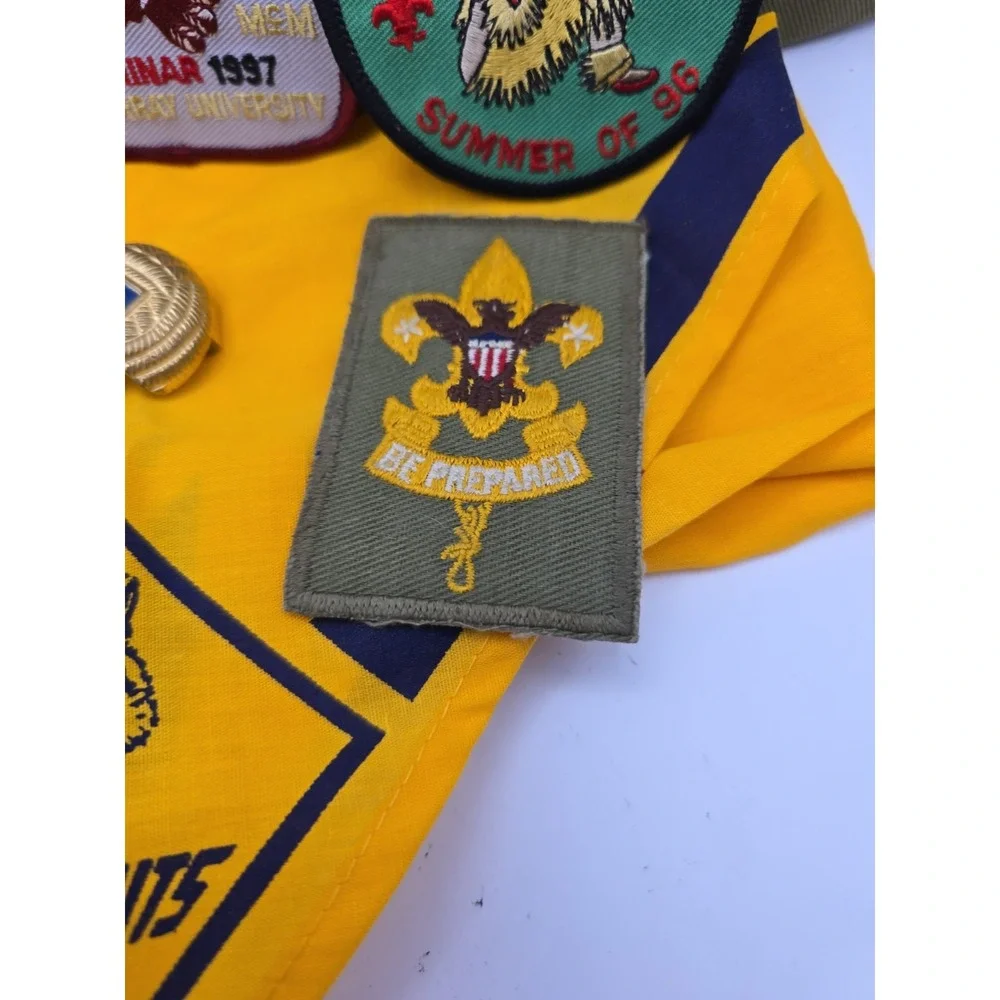 VTG Boy Scouts Lot – Hats with Patches, Cub Scouts & Neckerchiefs